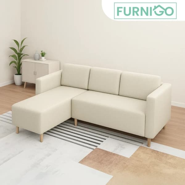 GAYNOUR L-Shape Fabric Sofa